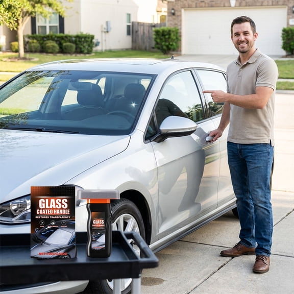 Car Glass Cleaner Oil Film Remover Brush 105ml – Streak-Free Windshield, Sunroof & Home Window Cleaning, Gentle & Portable