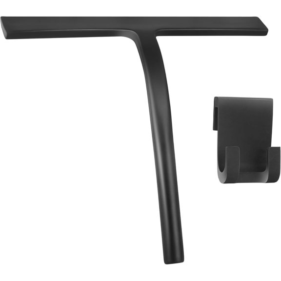 Car Glass Cleaning Scraper Glass Door Shower Scraper Mirror Window Ceramic Tile Washer With Hook Silicone (Black)