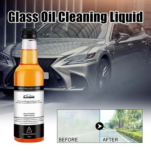 Car Glass Oil Film Cleaner,Glass Film Removal Cream,Degreasing Film Cleaning Agent for Car Front Windshield Oil Film Remover for Auto and Home Eliminates Coatings to Restore Glass to Clear