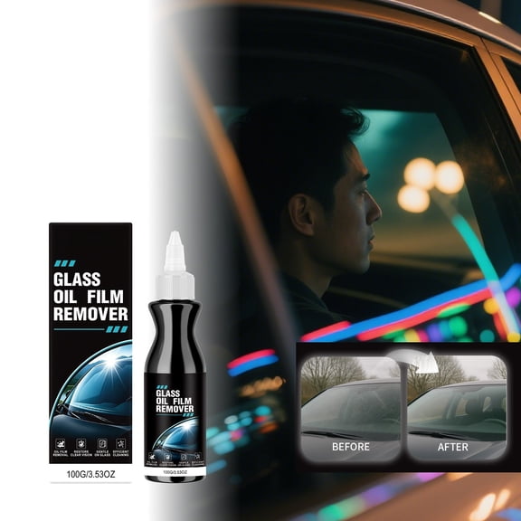 Car Glass Oil Film Cleaner Paste 100g Windshield and Side Window Stain Remover for Clear Visibility