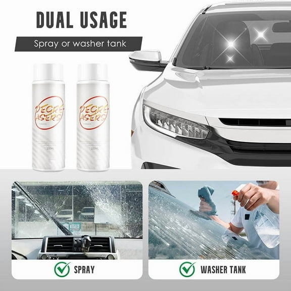 Car Glass Oil Film Cleaner, Windshield Cleaner Spray, Automotive Glass Degreaser, Oil Film Remover, Anti-Smear Glass Cleaning Agent 100ml
