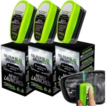 Car Glass Oil Film Removal Brush 2.0, Integrated Design with 150ml Solution, 3 Packs