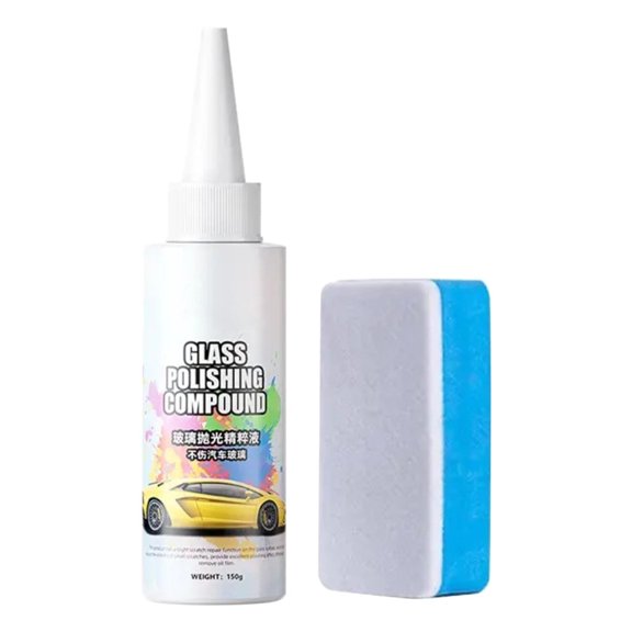 Car Glass Oil Film Remover 150ml, Heavy-Duty Stain and Oil Film Cleaner, Polishing and Protective Coating, Automotive Window and Windshield Cleaning Solution