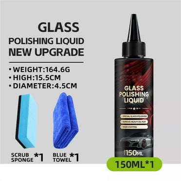 Car Glass Oil Film Remover - 2025 New Glass Polishing Compound, Glass Polishing Liquid, Car Glass Cleaner & Polish - Anti-Fog Hydrophobic Coating Spray, Wiper Marks & Oil Film ,Brown