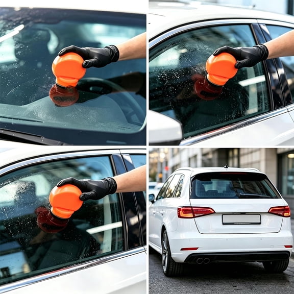 Car Glass Oil Film Remover, Powerful Stubborn Oil and Stain Cleaner, Long-Lasting Hydrophobic Rain Repellent, Easy Application for Windshield, Side Windows, Safe for All Vehicle Glass yellow