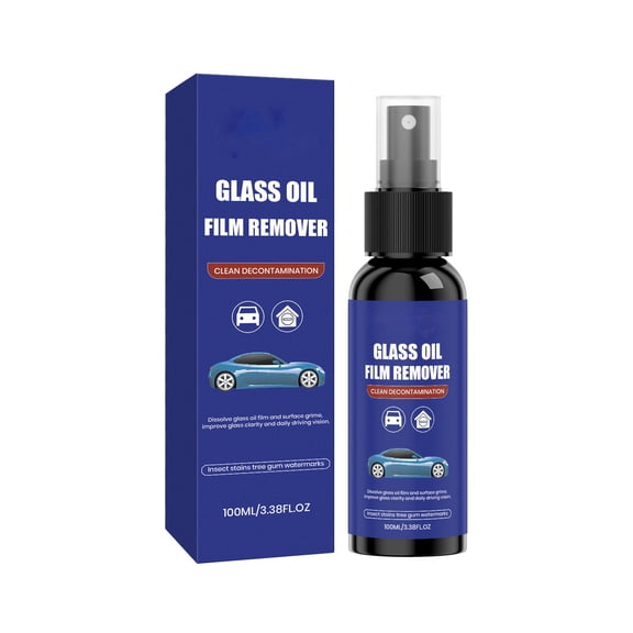 Car Glass Oil Film Remover Windshield Oil Stain Cleaner Spray for Front Window Rearview Mirror and Household Glass 100Ml