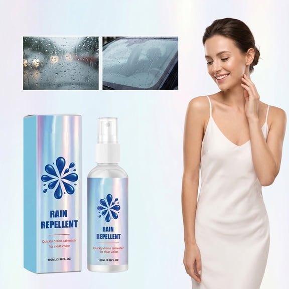 Car Glass RainSpray – Super Hydrophobic Coating, Invisible Protective Film for Windshield, Windows, Mirrors, Clear Driving Visibility, Long-Lasting