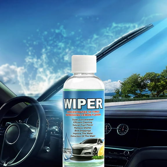 Car Glass Washer Fluid Concentrated Wiper Cleaner - 90 Days Long-Lasting Decontamination, Removes Oil Stains Dust, Softens Wiper Rubber Enhances Driving Visibility