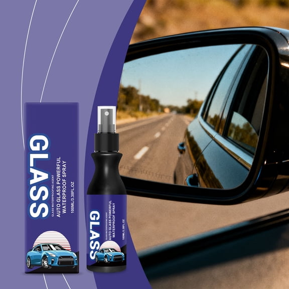 Car Glass Water Spray 100ml with Hydrophobic Coating for Windshield Cleaner and Streak-Free Visibility