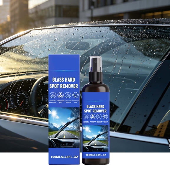 Car Glass Water Stain Remover Spray 100ML Hydrophobic Rain Repellent Coating, Windshield Cleaner Anti Fog Water Spot Removal Solution for Windshield Side Windows Mirror Rain Visibility Booster
