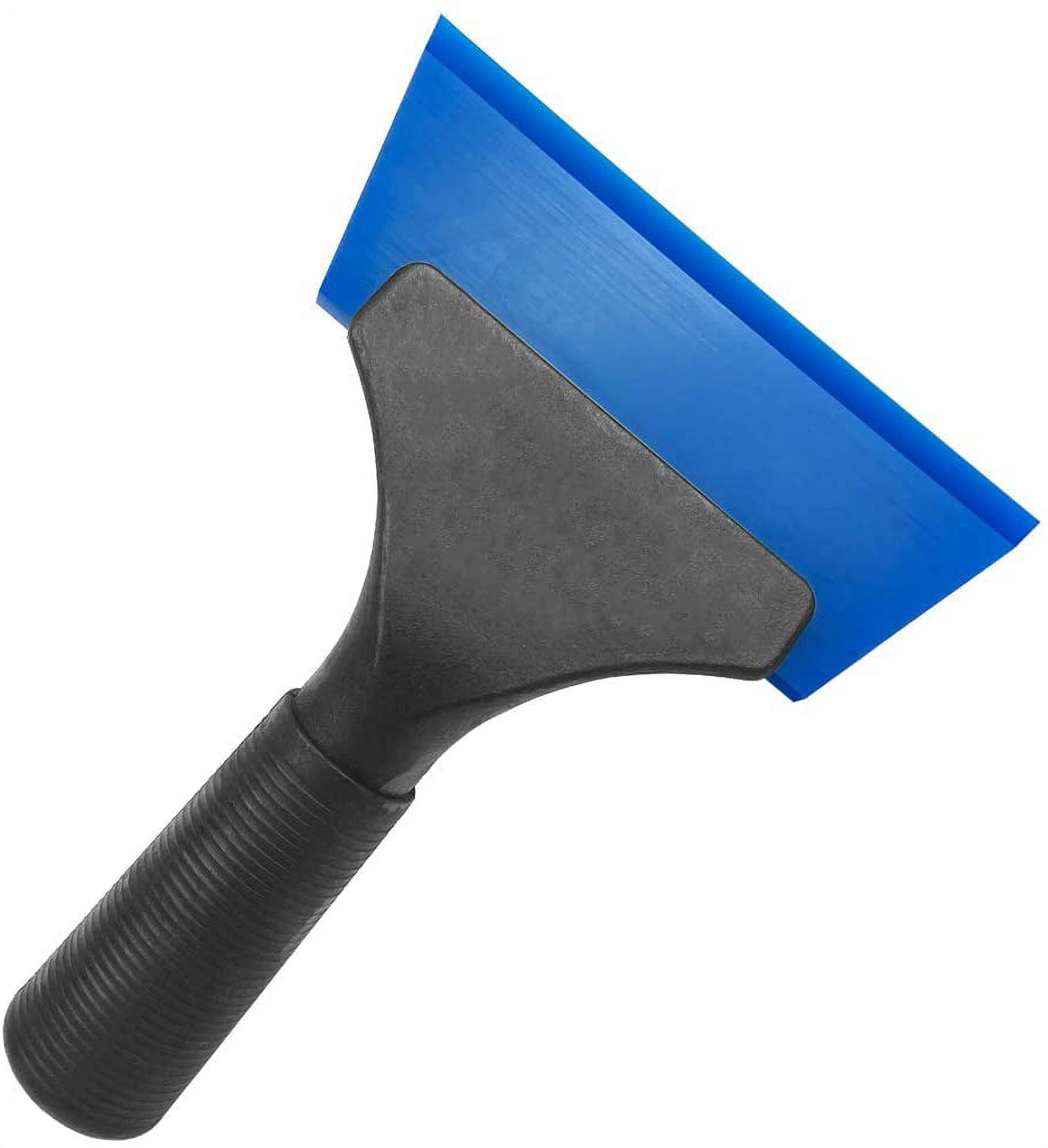 Car Glass Window Squeegee Windshield Squeegee Rubber Water Blade Ice Scraper for Vinyl Wrapping, Window Tinting, Windshield Washing, Bathroom Glass Door Cleaning(1 Pack, Blue)