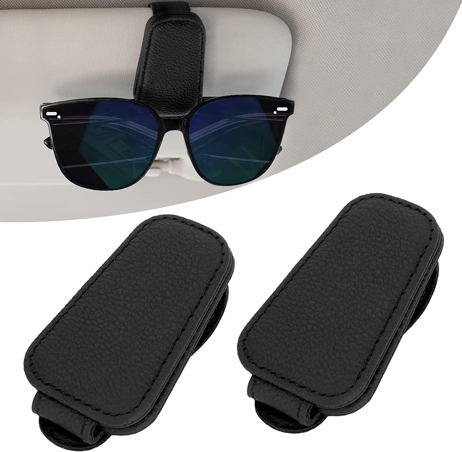 Car Glasses Holder Clip 2 packs, Sunglasses Holder for Car Visor, Car