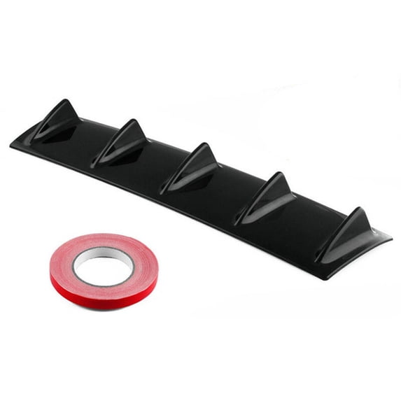 Car Gloss Black Rear Bumper Lip Diffuser Shark Fin Style Back Splitter Universal