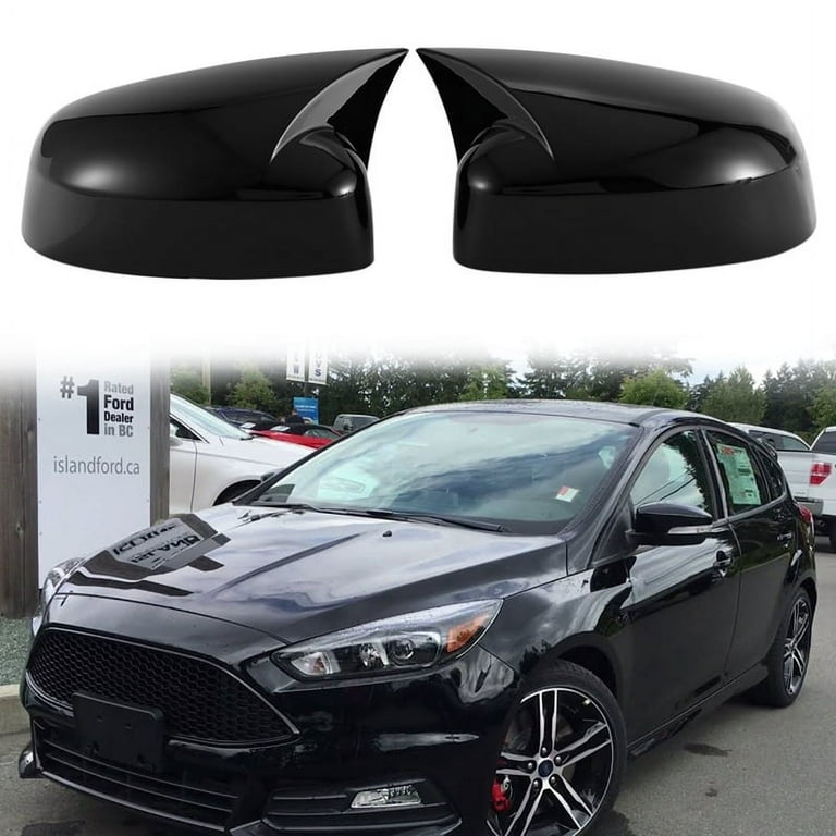 Gloss Black Side Rearview Mirror Cover Cap For Ford Focus Mk4 2019-2023