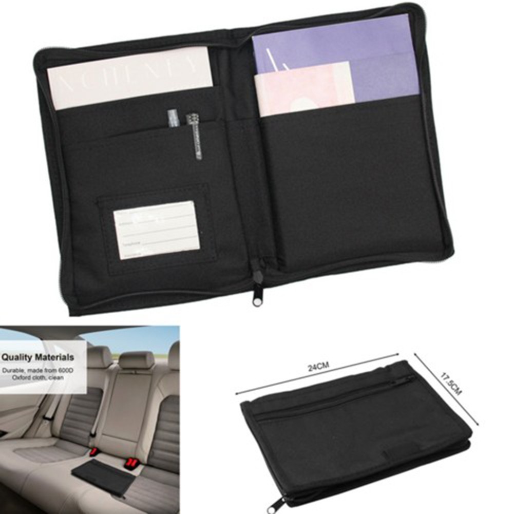 Samsill Organizer Per Vano Portaoggetti Auto – Porta Documenti Con Cerniera, 7 Tasche, Incluse Blocco E Manometro, Nero