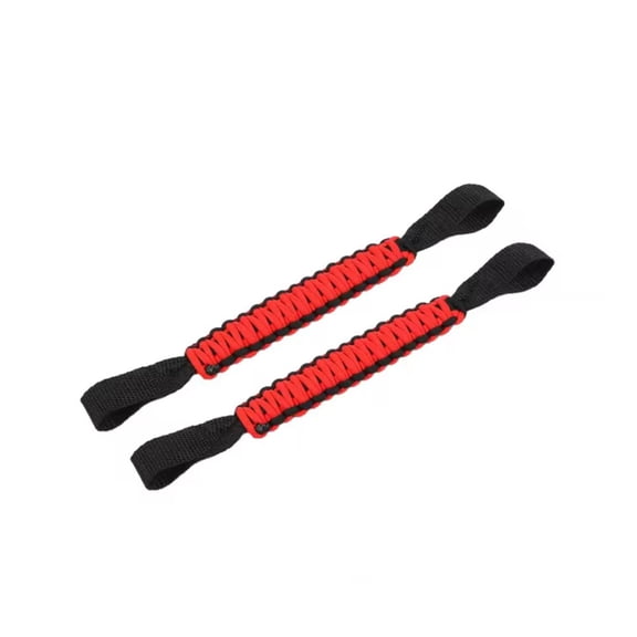 Car Grab Handle Bar Nylon Auxiliary Handrail with Armrest Pulling Strap for Rear Seat Headrest, Red, 2 pcs