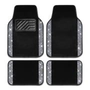 Car-Grand Bling Rhinestone Diamond car floor mats shining carpet sparkly glitter crytal with anti-slip heel waterproof universal fit cute girl women 4pcs Black 