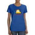 thumbnail image 1 of Car Graphic "I'm In Vacation Mode" Quote Women Royal Blue T-Shirt, Female Large, 1 of 4
