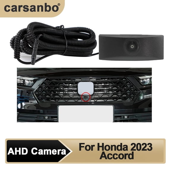 Car Grille Mount Front View Camera 1080P AHD Fit For 2023 Honda Accord Night Color Vision IP68 Waterproof