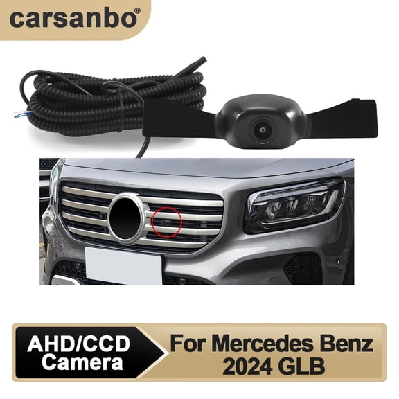 Car Grille Mount Front View Camera 1080P AHD Fit For 2024 Mercedes Benz GLB Night Color Vision IP68 Waterproof