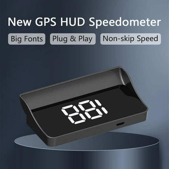 Car HUD GPS Speedometer, Digital Speedometer Head Up Display with Speed, KM/H & MPH, USB Plug and Play with USB Cable and USB Ports Lighter, Suitable for All Car