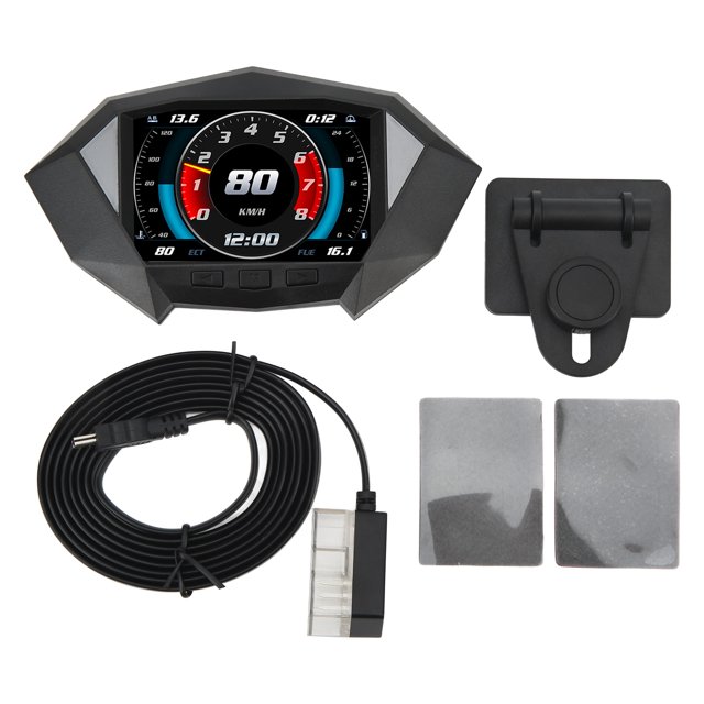 Car HUD HD TFT LCD Screen GPS OBD2 Mode Slope Meter Compass Overspeed