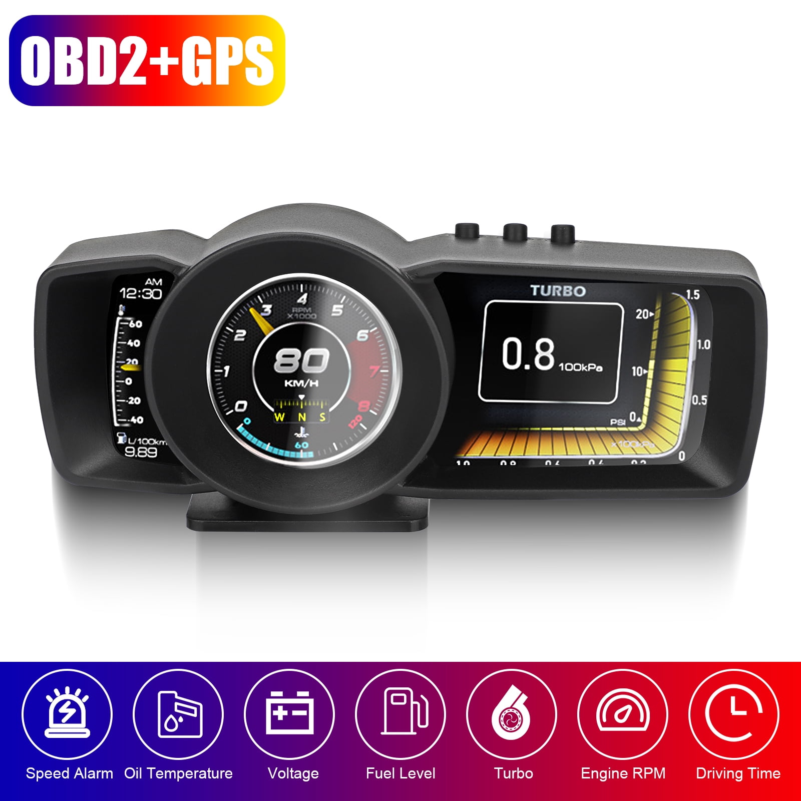 Universal Car Digital GPS Speedometer HUD Head Up Display MPH Overspeed  Alarm US – Tacos Y Mas