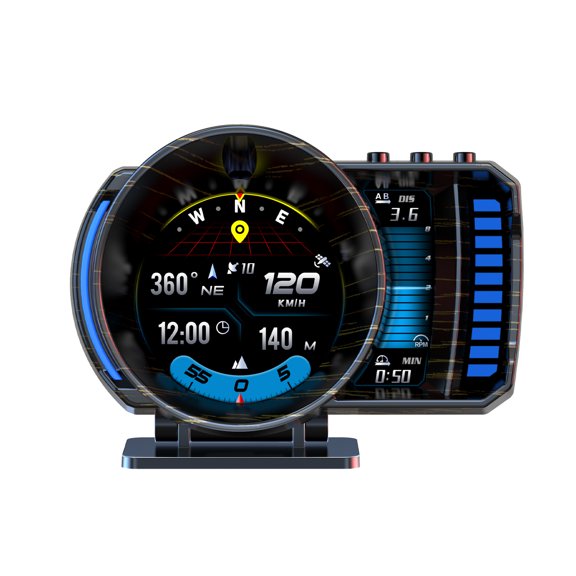 Car HUD Monitor Turbo Boost, Intake Temp, Oil Pressure, Air-Fuel Ratio, Clear DTCs, GPS Backup for All 2009+ Vehicles