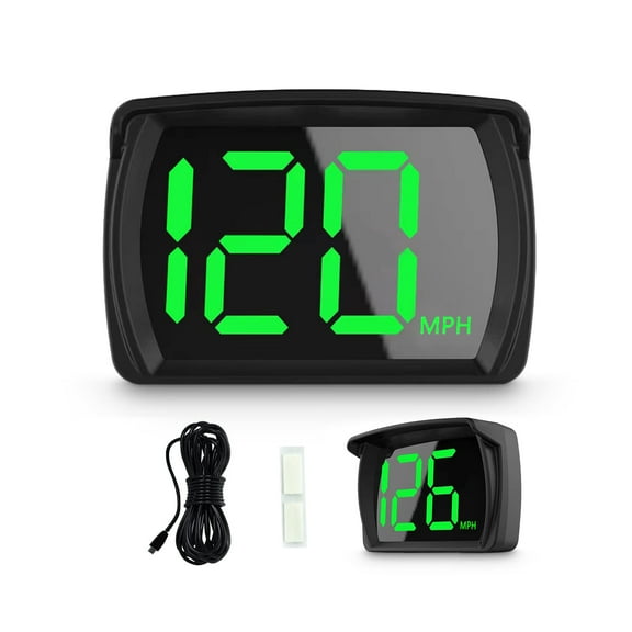 Car HUD Speedometer Speed Monitor Real-Time Speed Head Up Display KM/MPH Clear Speed Display Voice USB Power Cable LED Digital Display Driving Speed Warning MPH