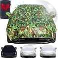 thumbnail image 1 of Car Hail Cover Protector with Storage Bag, 2025 Upgraded Hail Protector Car Cover, All Weather Snowproof Waterproof Windproof Sun Uv Protection (Camouflage Plus Velvet, Hatchback), 1 of 8