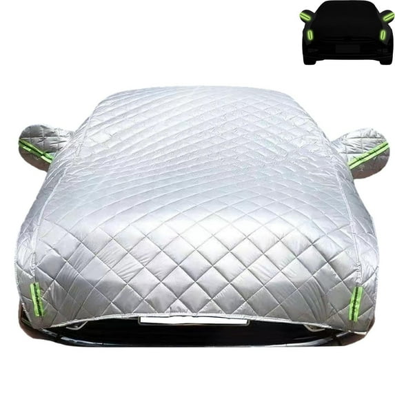 Car Half Cover Car Cover - Hail Protection Oxford Cloth, Silver, For Sedans - Auto Exterior Protection, Weatherproof, Easy To Install
