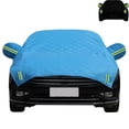 thumbnail image 1 of Car Half Cover Car Cover, Oxford Cloth Hail Protection Car Cover With Quilted Design, For Sedans, Blue, 1 of 6