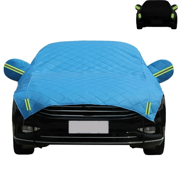 Car Half Cover Car Cover, Oxford Cloth Hail Protection Car Cover With Quilted Design, For Sedans, Blue