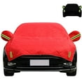 thumbnail image 1 of Car Half Cover, Hail Protection Oxford Cloth Car Cover With Reflective Strips, For Sedans - Hailproof, Waterproof, Durable, Red, For Three - Box Sedans, 1 of 6