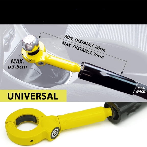 Car Handbrake Lock, More Adaptable Thread Adjustment, High Security with Anti-Drill Ball, Compact, Car Anti Theft Brake Gear Shift Knobs Handbrake Lock for Vehicle Van Camper