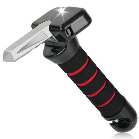 4-in-1 Car Assist Handle for Support Getting In and Out of Vehicle, with LED Light, Emergency Seatbelt Cutter and Window Breaker Tool