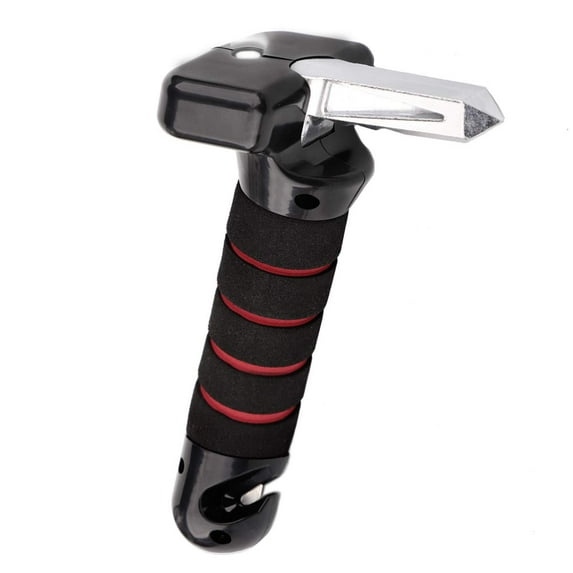 Car Handle Assist for Elderly Portable Auto Cane Seatbelt Cutter and Window Breaker for Elderly and Handicapped (Black Red)