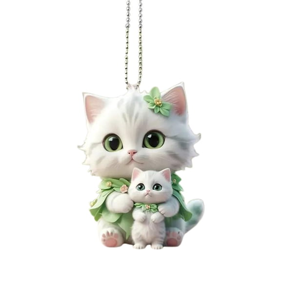 Car Hanging Pendant Mirror Bapa Cat-Shaped 2D Acrylic Dection N9V2