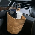 thumbnail image 1 of Car Hanging Storage Bag, Air Vent Mounted Trash Bin Organizer, Washable Kraft Paper Garbage Holder, Multi-Purpose Car Interior Accessories, Durable Vehicle Cabin Organizer, Universal Fit for Cars, 1 of 6