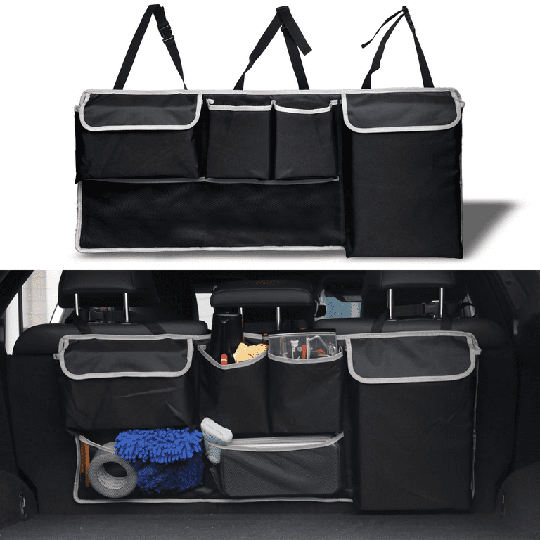 Car Trunk Organizer Accessories Back Seat Storage Bag 8 Pockets 600D Oxford  Mesh