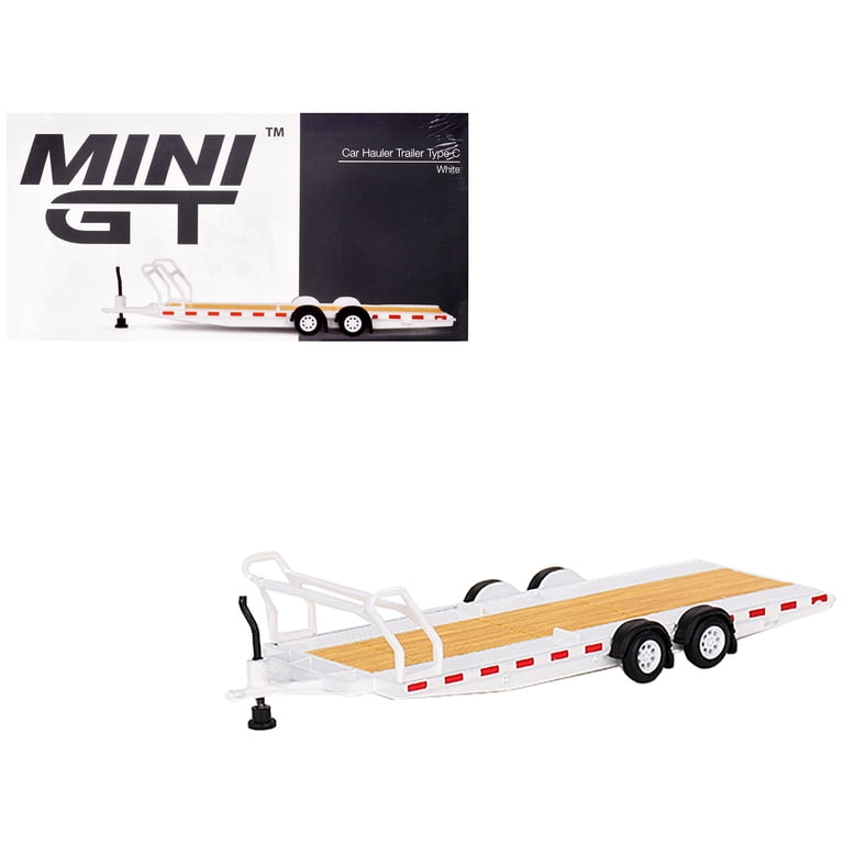 ミニカー MINI GT 1/64 Car Hauler Trailer Type C Car Hauler Trailer Type C White 1/64 Diecast Model by True Scale