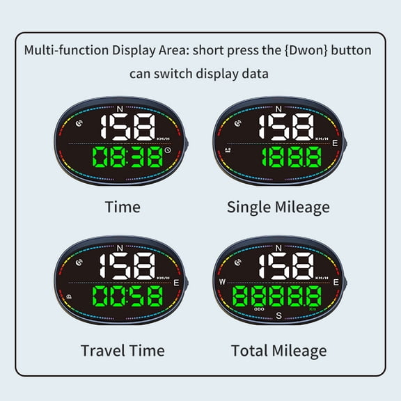 Car Head Display,Car Universal Speed Time Head Display Car Head Time Overspeed 3 Inches 3inches Alarm All Vehicle Dual 3inches Inches Car Universal With Alarm Vehicle 3inches With
