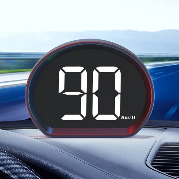 Car Head Up Display GPS Speedometer with KMH/MPH, Digital HUD for Cars Trucks Buses E-Scooters, Large Font Clear Visibility Day Night, USB Powered with Sunshade(White KM/H)