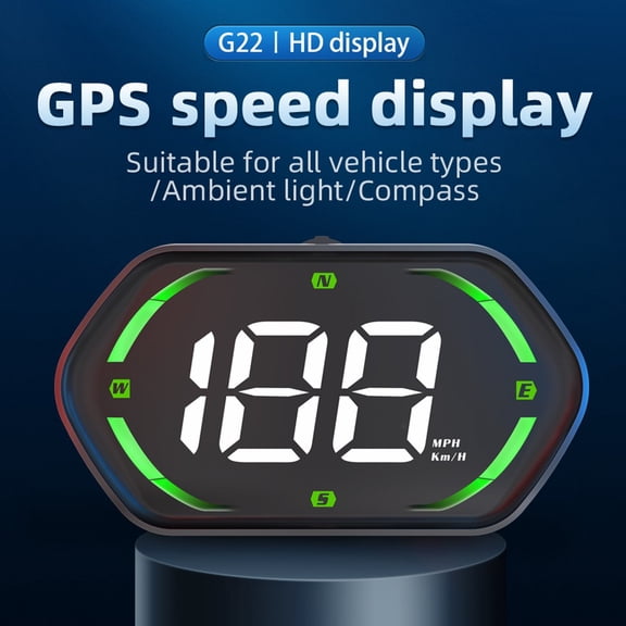 Car Head Up Display HUD With GPS Speedometer And Compass Digital Speed Display For Dashboard Switchable KMH MPH Easy Install Fits Most Vehicles Enhanced Driving Safety(Green)