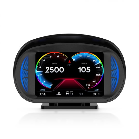 Car Head Display: Multi-function OBD GPS Slope Meter - Full LCD Smart Gauge with 12 Stylish Interface Options - Enhance Your Car Experience