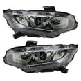 thumbnail image 1 of Car Head Light Assembly for 2016-2020 Honda Civic,Clear Len,Chrome, 1 of 10