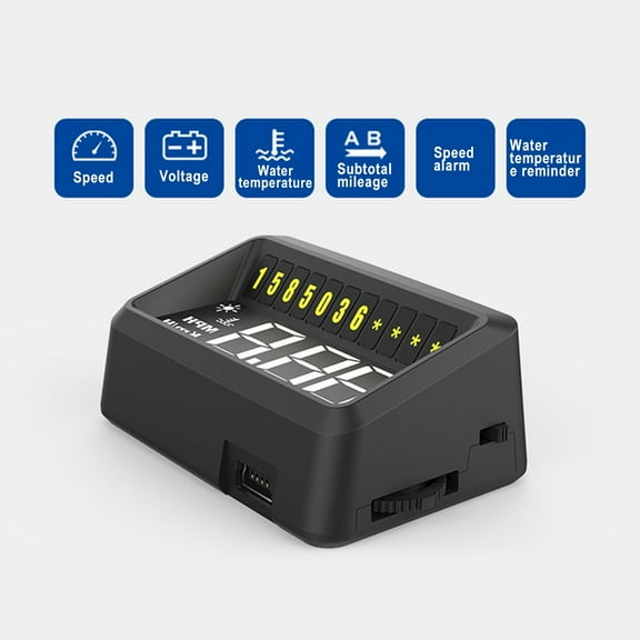 Car Head Up Display HUD Gauge OBD2 Driving Computer Temperature Speedometer