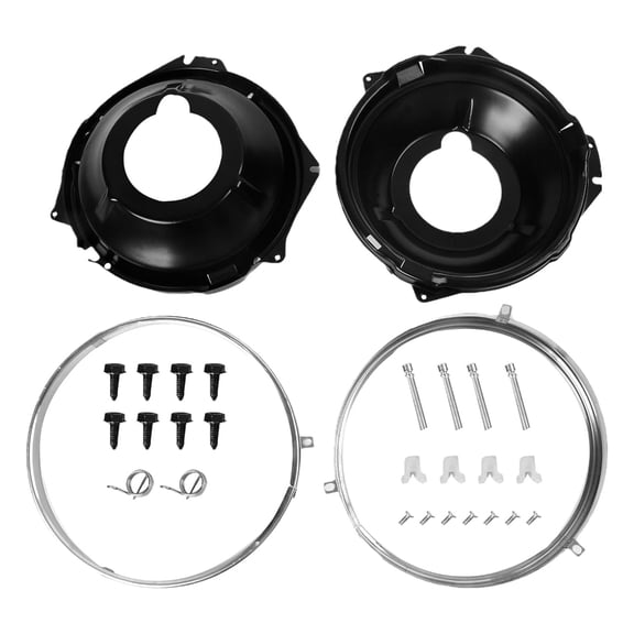 Complete 28pcs Headlamp Bucket and Retaining Rings Kit with Stainless Steel Mounting Set Accessories for Car Restoration