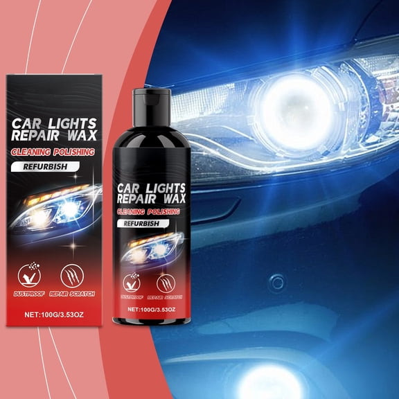 Car Headlight Care Cream, Yellowing Removal and Polishing Renovation Kit, Headlight Brightening Cleaner, Scratch and Stain Removal, Restores Transparency, Enhances Night Driving Safety for Vehicles