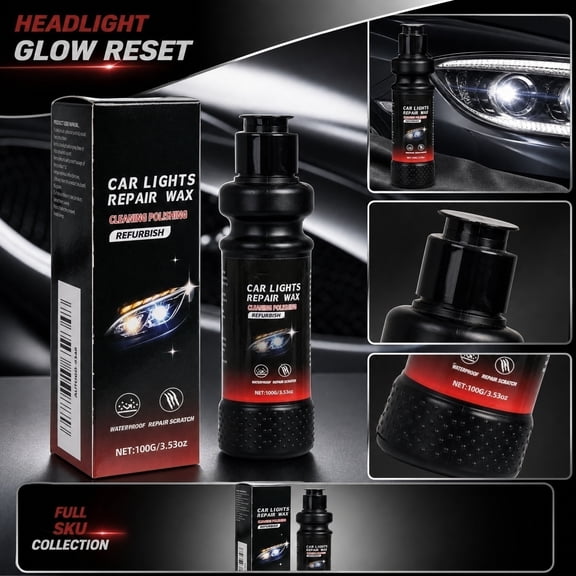 Car Headlight Cleaner Headlight Restoration 3.53 Oz Heavy Duty Polish Car Plastic Restorer for Foggy Yellowed Exterior Lights 1 Pack